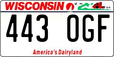 WI license plate 443OGF