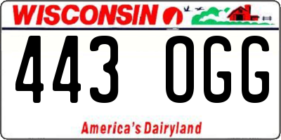 WI license plate 443OGG