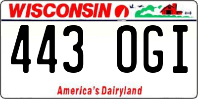WI license plate 443OGI