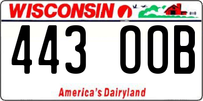 WI license plate 443OOB