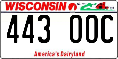 WI license plate 443OOC