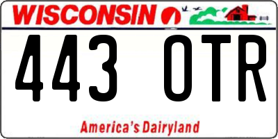 WI license plate 443OTR