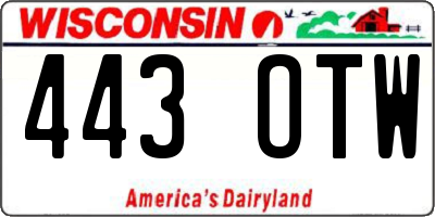 WI license plate 443OTW