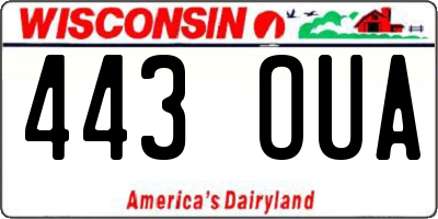 WI license plate 443OUA