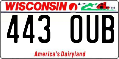 WI license plate 443OUB