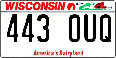 WI license plate 443OUQ