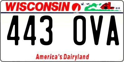 WI license plate 443OVA