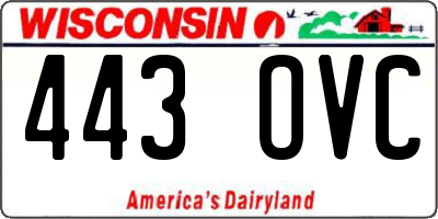WI license plate 443OVC