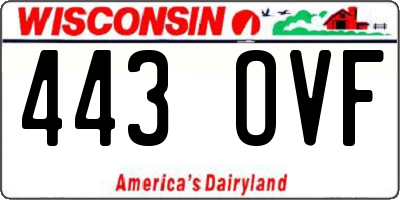 WI license plate 443OVF