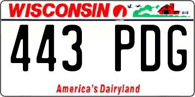 WI license plate 443PDG