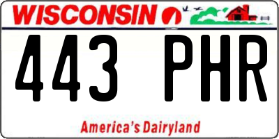 WI license plate 443PHR