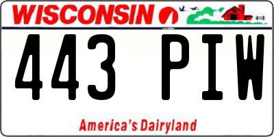 WI license plate 443PIW