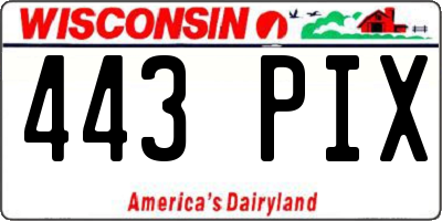 WI license plate 443PIX