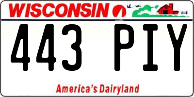 WI license plate 443PIY