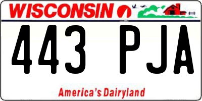 WI license plate 443PJA