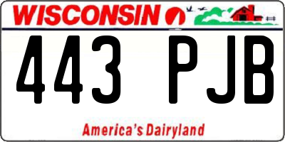 WI license plate 443PJB