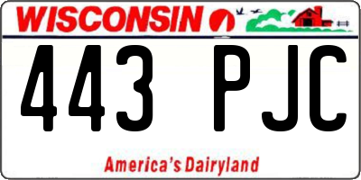 WI license plate 443PJC
