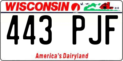 WI license plate 443PJF
