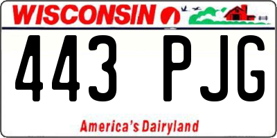 WI license plate 443PJG