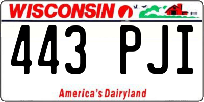 WI license plate 443PJI