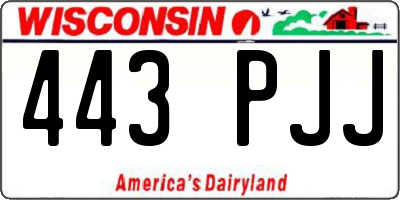 WI license plate 443PJJ