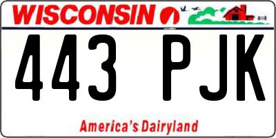 WI license plate 443PJK