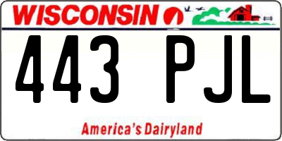 WI license plate 443PJL