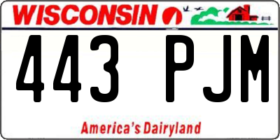 WI license plate 443PJM
