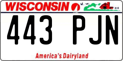 WI license plate 443PJN