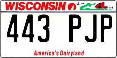WI license plate 443PJP