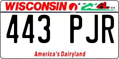 WI license plate 443PJR