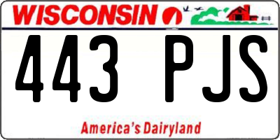 WI license plate 443PJS