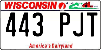 WI license plate 443PJT