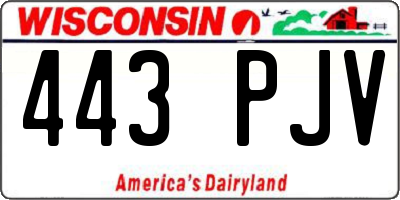 WI license plate 443PJV
