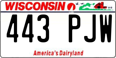 WI license plate 443PJW