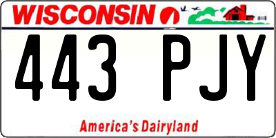 WI license plate 443PJY