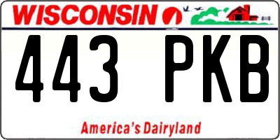 WI license plate 443PKB