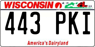 WI license plate 443PKI