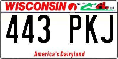 WI license plate 443PKJ