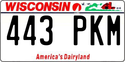WI license plate 443PKM