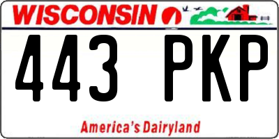 WI license plate 443PKP