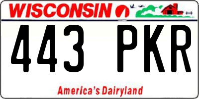 WI license plate 443PKR