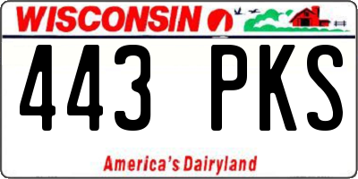 WI license plate 443PKS