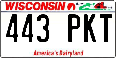WI license plate 443PKT