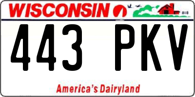 WI license plate 443PKV