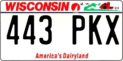 WI license plate 443PKX