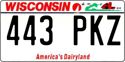 WI license plate 443PKZ
