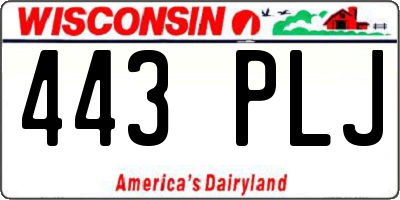 WI license plate 443PLJ