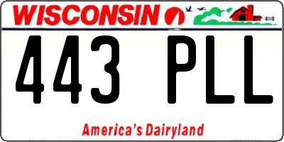 WI license plate 443PLL