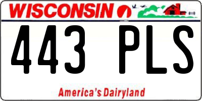 WI license plate 443PLS